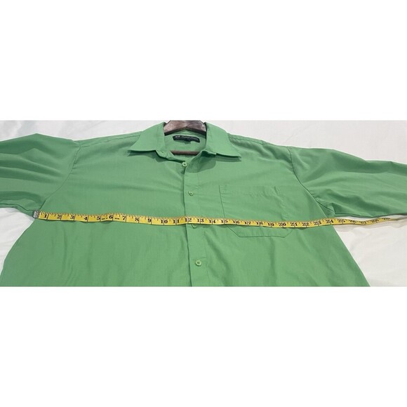 Fortino Landi Dress Shirt Men 17 34/35 Green Button Down Long Sleeve - Picture 4 of 8
